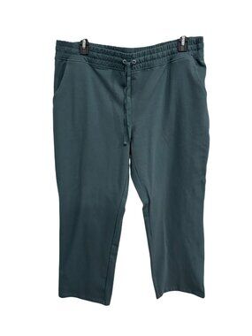 D&Co. Active Teal Stretch Drawstring Elastic Waist Casual Pants Size XLP Sporty